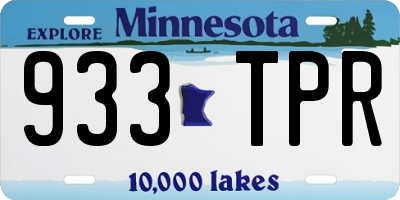 MN license plate 933TPR