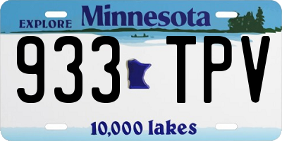 MN license plate 933TPV