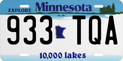 MN license plate 933TQA