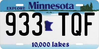 MN license plate 933TQF