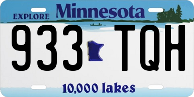 MN license plate 933TQH