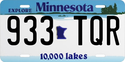 MN license plate 933TQR