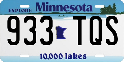 MN license plate 933TQS