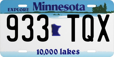 MN license plate 933TQX