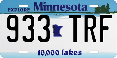 MN license plate 933TRF