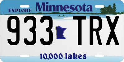 MN license plate 933TRX
