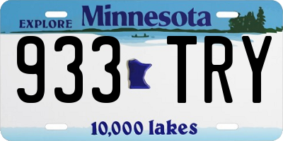 MN license plate 933TRY