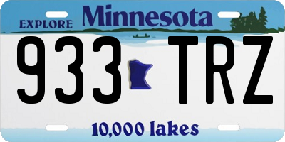 MN license plate 933TRZ