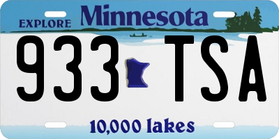 MN license plate 933TSA