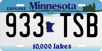 MN license plate 933TSB