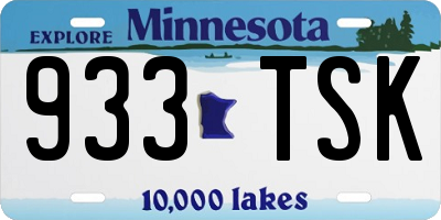 MN license plate 933TSK