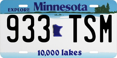 MN license plate 933TSM