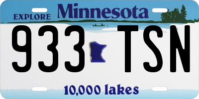 MN license plate 933TSN