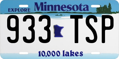 MN license plate 933TSP