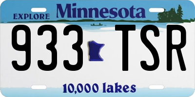 MN license plate 933TSR
