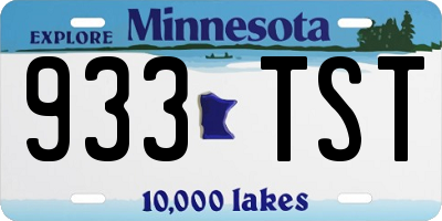 MN license plate 933TST