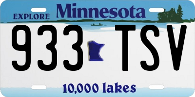 MN license plate 933TSV