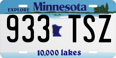 MN license plate 933TSZ