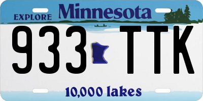 MN license plate 933TTK
