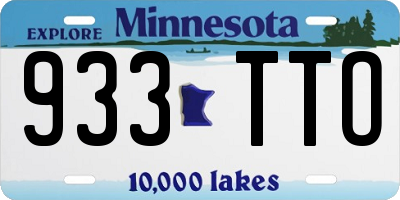MN license plate 933TTO