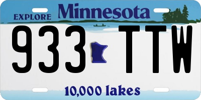 MN license plate 933TTW