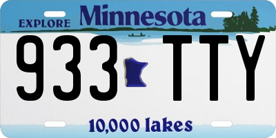MN license plate 933TTY