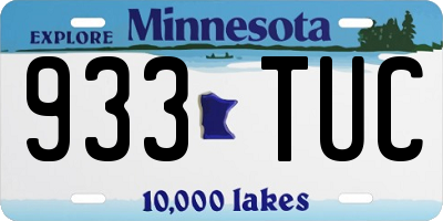 MN license plate 933TUC