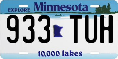 MN license plate 933TUH