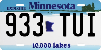 MN license plate 933TUI