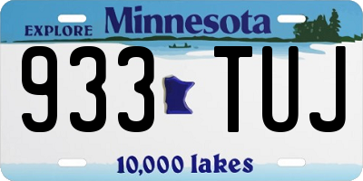 MN license plate 933TUJ