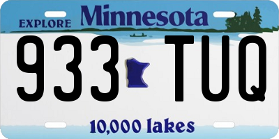 MN license plate 933TUQ