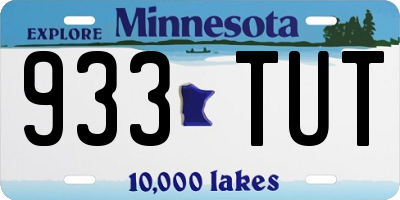 MN license plate 933TUT