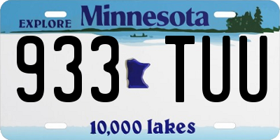 MN license plate 933TUU