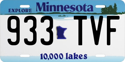 MN license plate 933TVF
