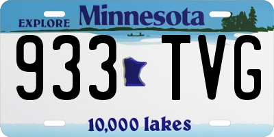 MN license plate 933TVG