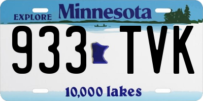 MN license plate 933TVK