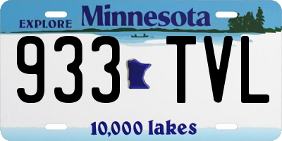 MN license plate 933TVL