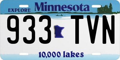 MN license plate 933TVN