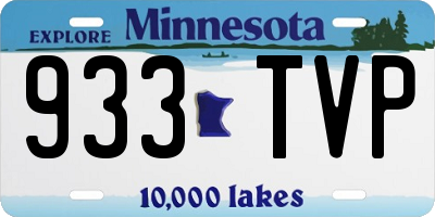 MN license plate 933TVP