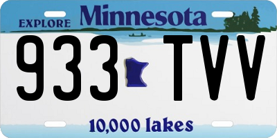 MN license plate 933TVV