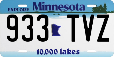 MN license plate 933TVZ