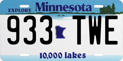 MN license plate 933TWE