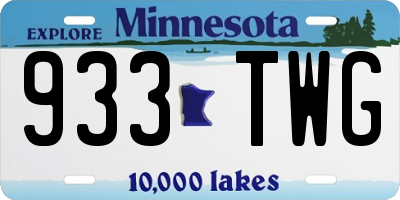 MN license plate 933TWG