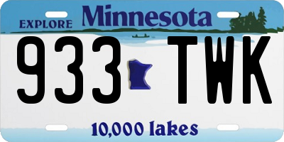 MN license plate 933TWK