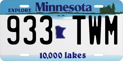 MN license plate 933TWM