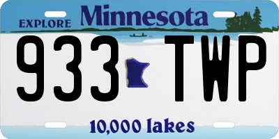MN license plate 933TWP