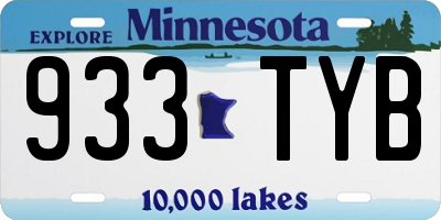 MN license plate 933TYB