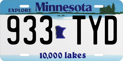 MN license plate 933TYD
