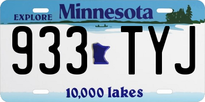 MN license plate 933TYJ