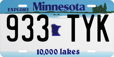 MN license plate 933TYK